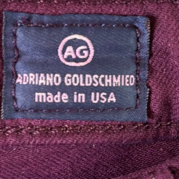 NWT AG Adriano Goldschmied Burgundy The Stevie Ankle Slim Straight Size 27 - Picture 3 of 13